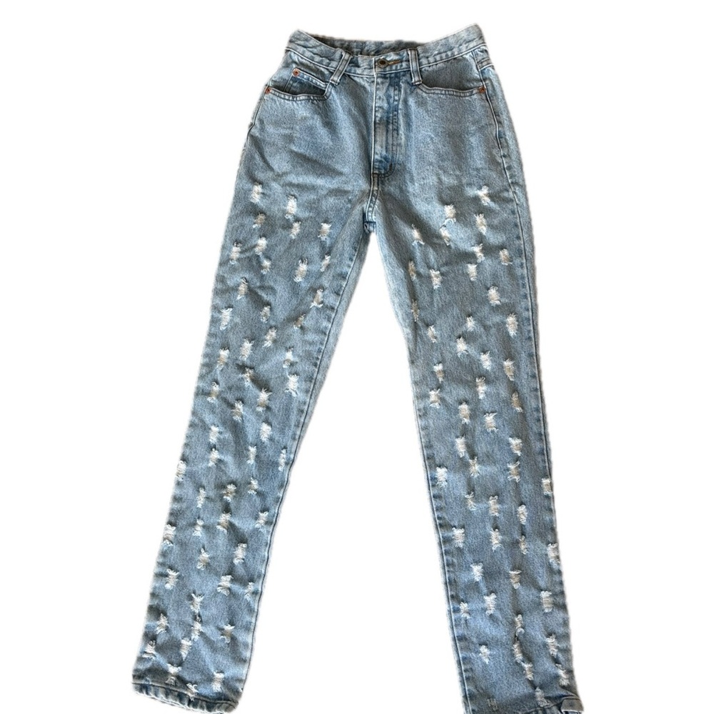 Women's Distressed Blue Jeans